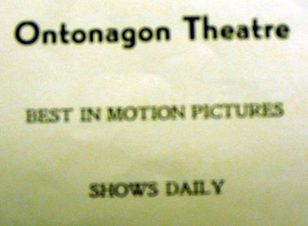 Ontonagon Theatre - Old Ad